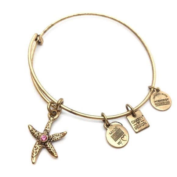 3/$30 ALEX AND ANI STARFISH PINK CRYSTAL BRACELET BANGLE NAUTICAL BEACH VACATION - Picture 2 of 9